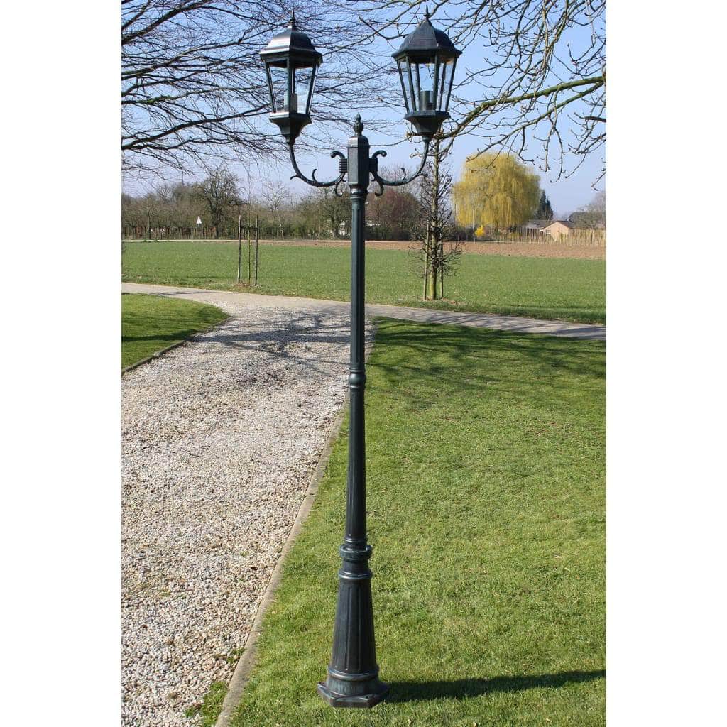 Garden Light Post 2 - arms 230 cm Dark Green/Black Aluminium - Simple deals