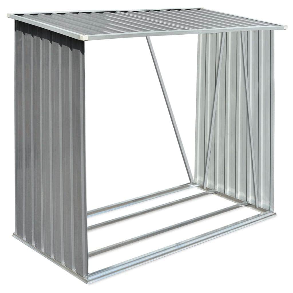 Garden Log Storage Shed Galvanised Steel - Simple deals