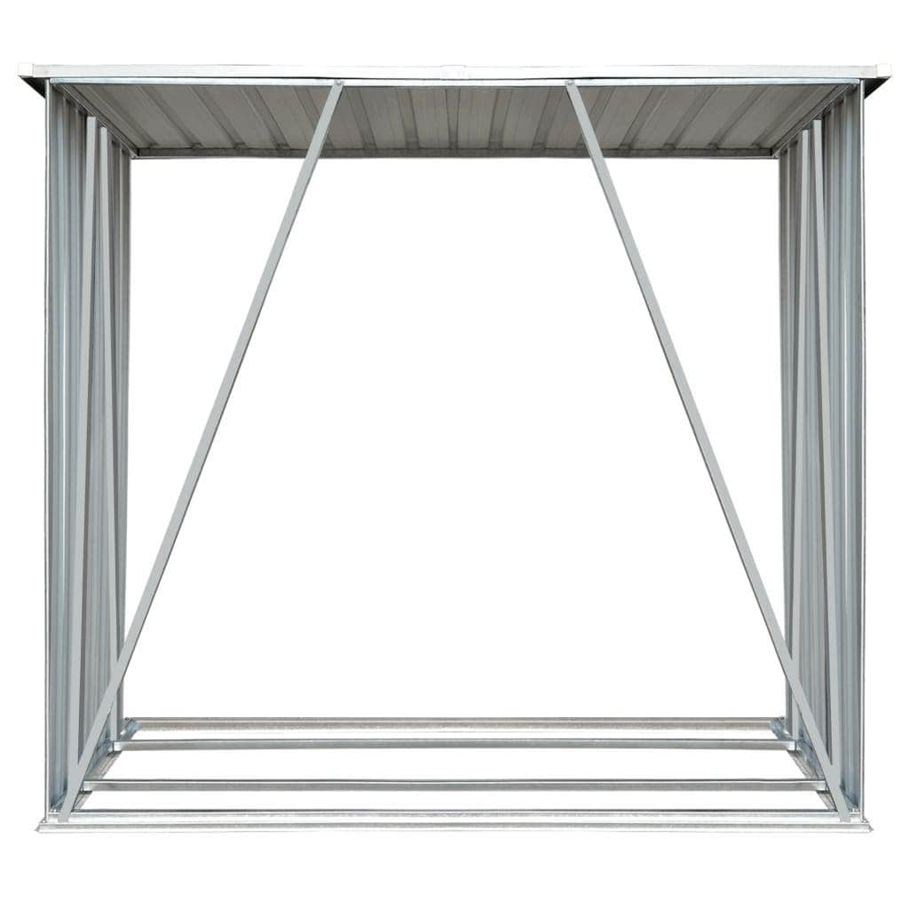 Garden Log Storage Shed Galvanised Steel - Simple deals