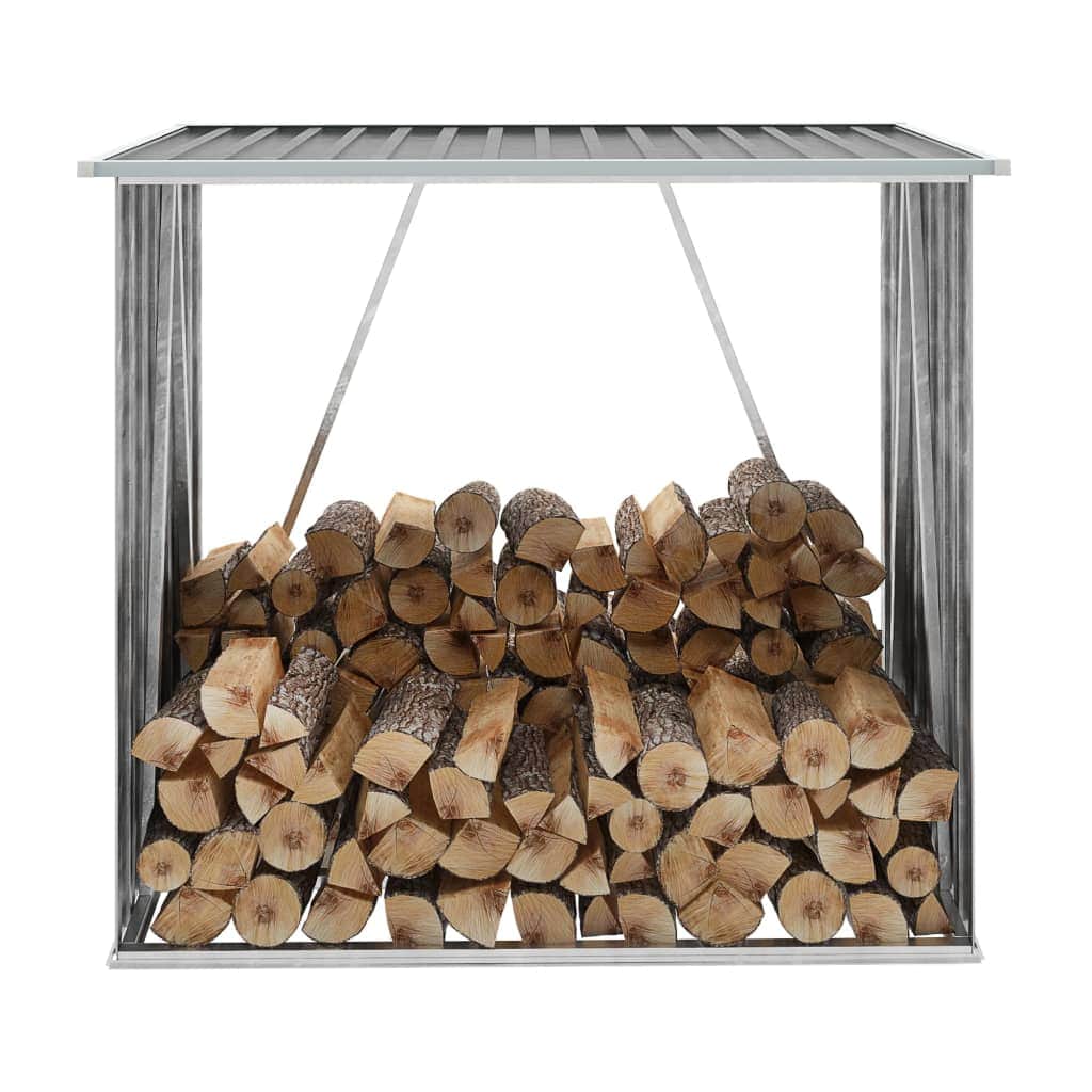 Garden Log Storage Shed Galvanised Steel - Simple deals