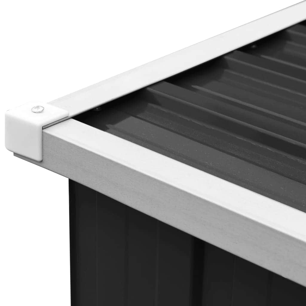 Garden Log Storage Shed Galvanised Steel Anthracite