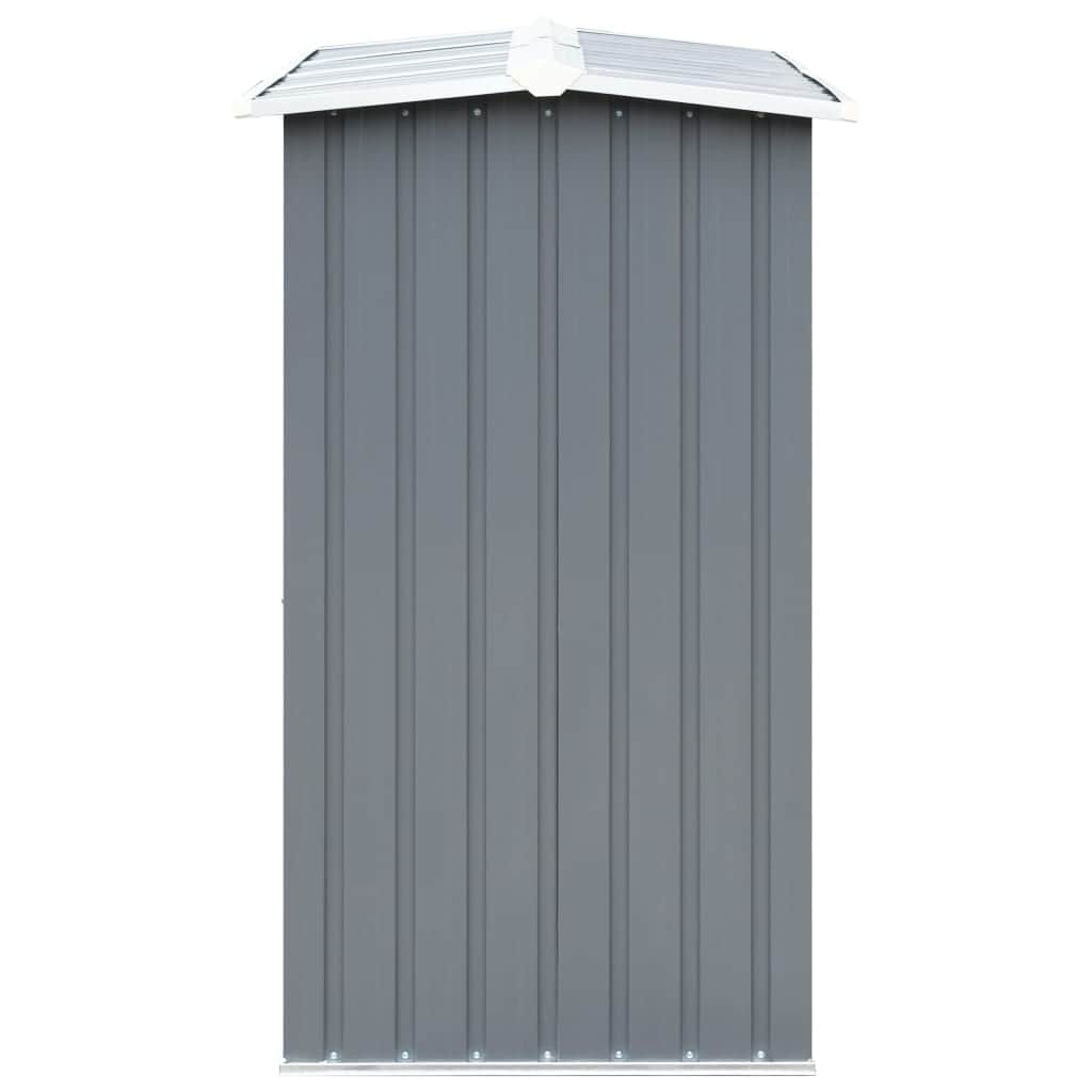 Garden Log Storage Shed Galvanised Steel Grey - Simple deals