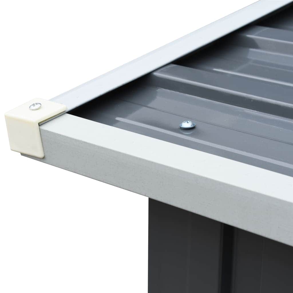 Garden Log Storage Shed Galvanised Steel Grey - Simple deals