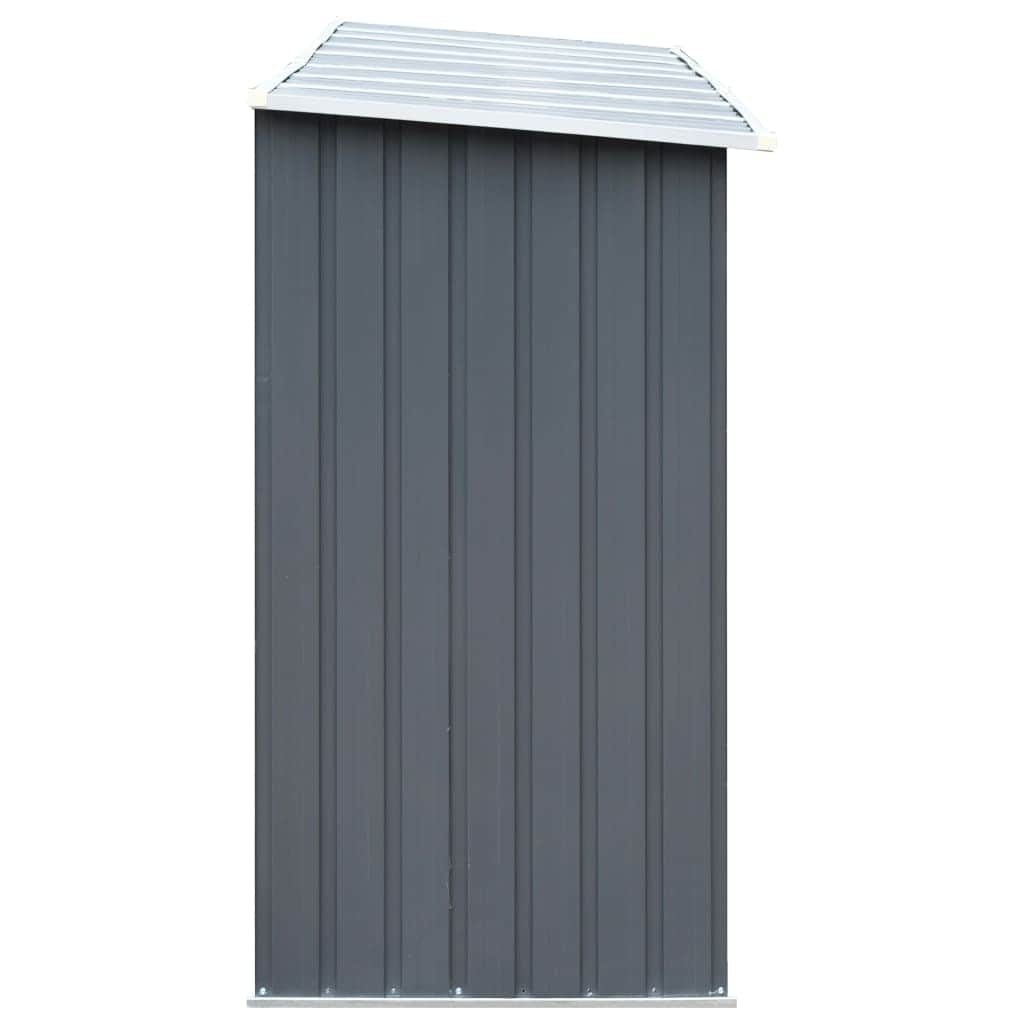 Garden Log Storage Shed Galvanised Steel Grey - Simple deals