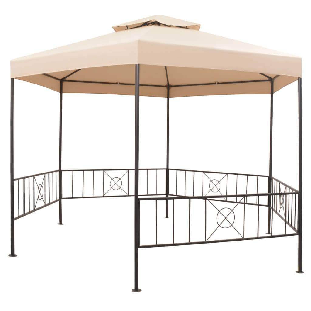Garden Marquee Gazebo Pavilion Tent Hexagonal Beige