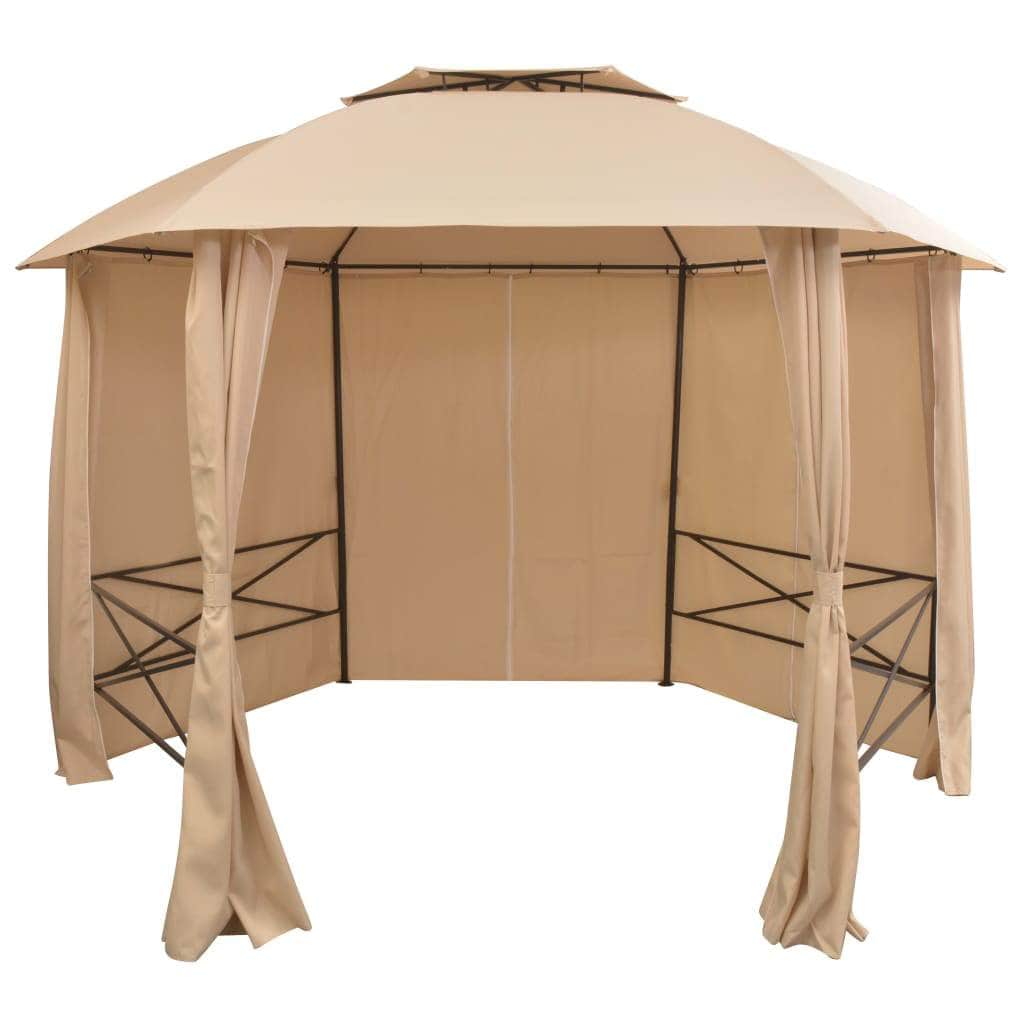 Garden Marquee Pavilion Tent with Curtains Hexagonal - Simple deals