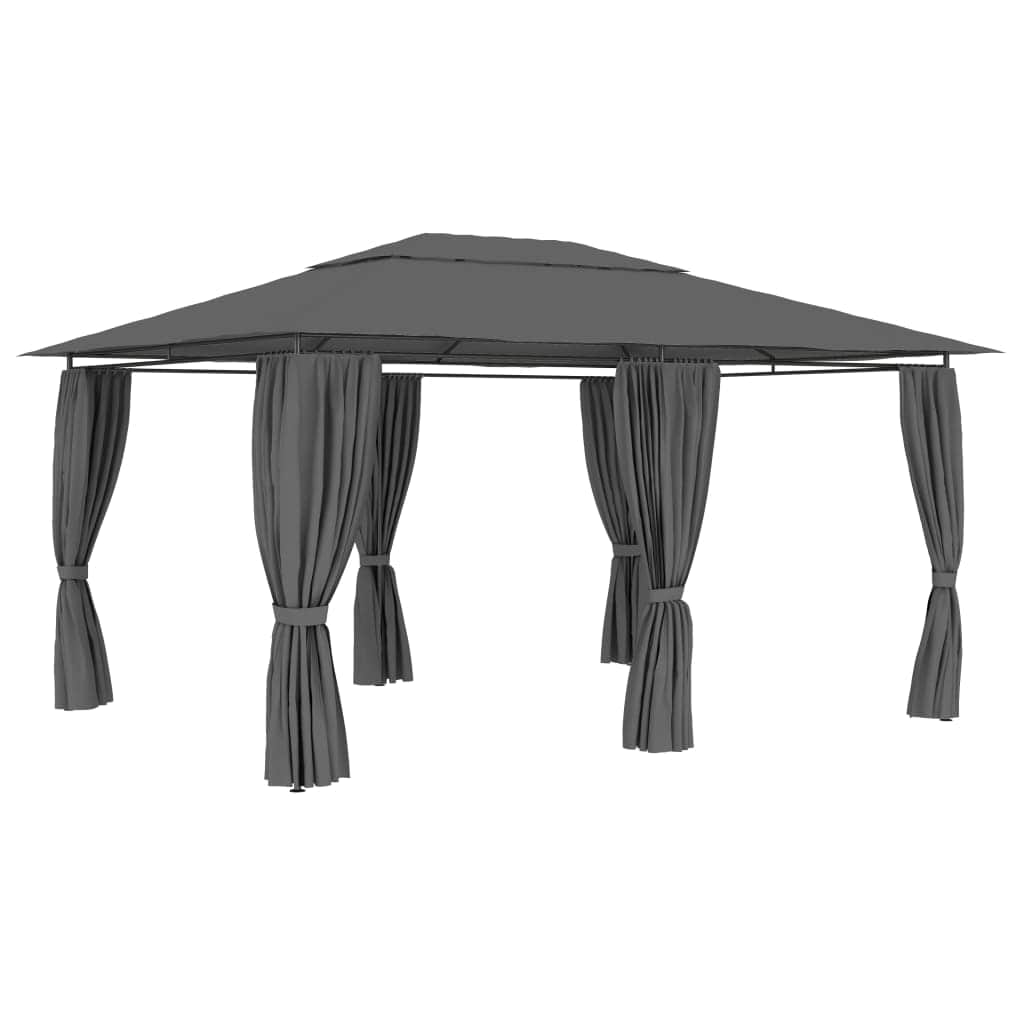 Garden Marquee with Curtains Anthracite