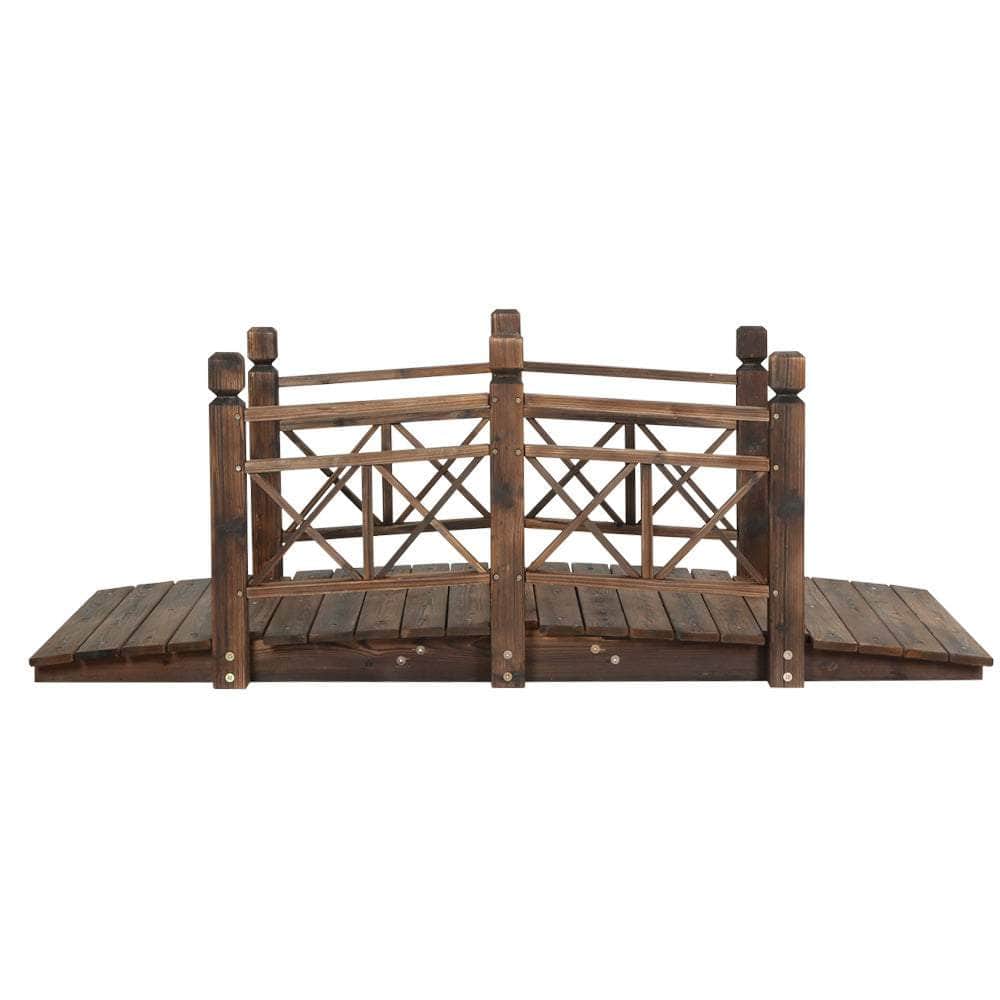 Garden Ornaments Wooden Rustic Bridge Decor Outdoor Decoration Yard