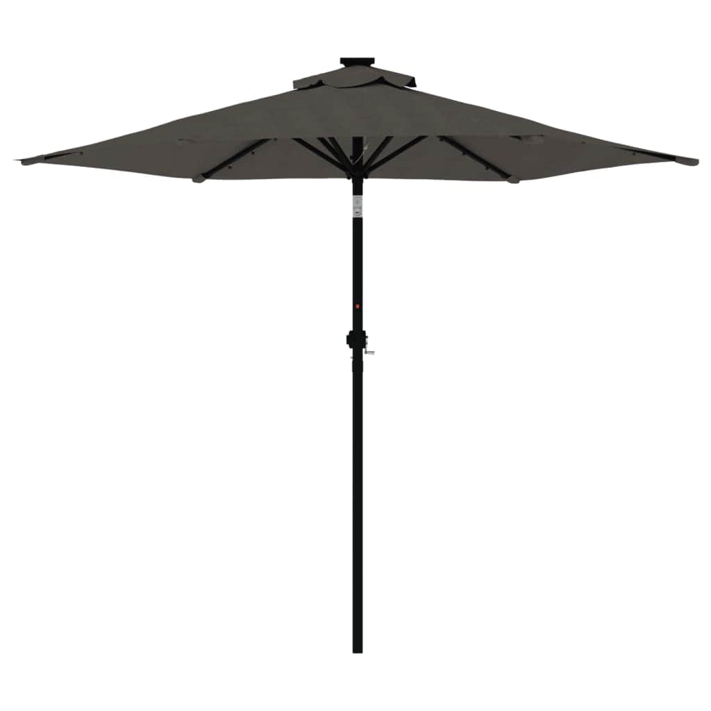 Garden Parasol with LEDs and Steel Pole Anthracite | Steel finish