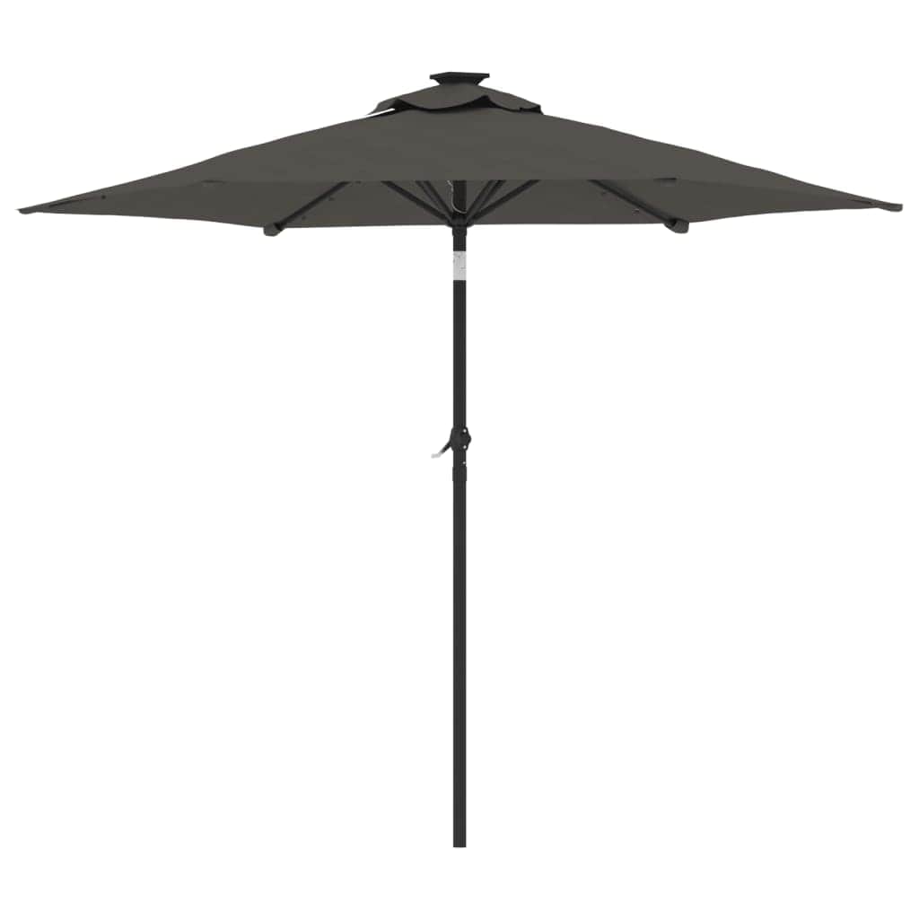 Garden Parasol with LEDs and Steel Pole Anthracite, Outdoor Umbrellas & Sunshades