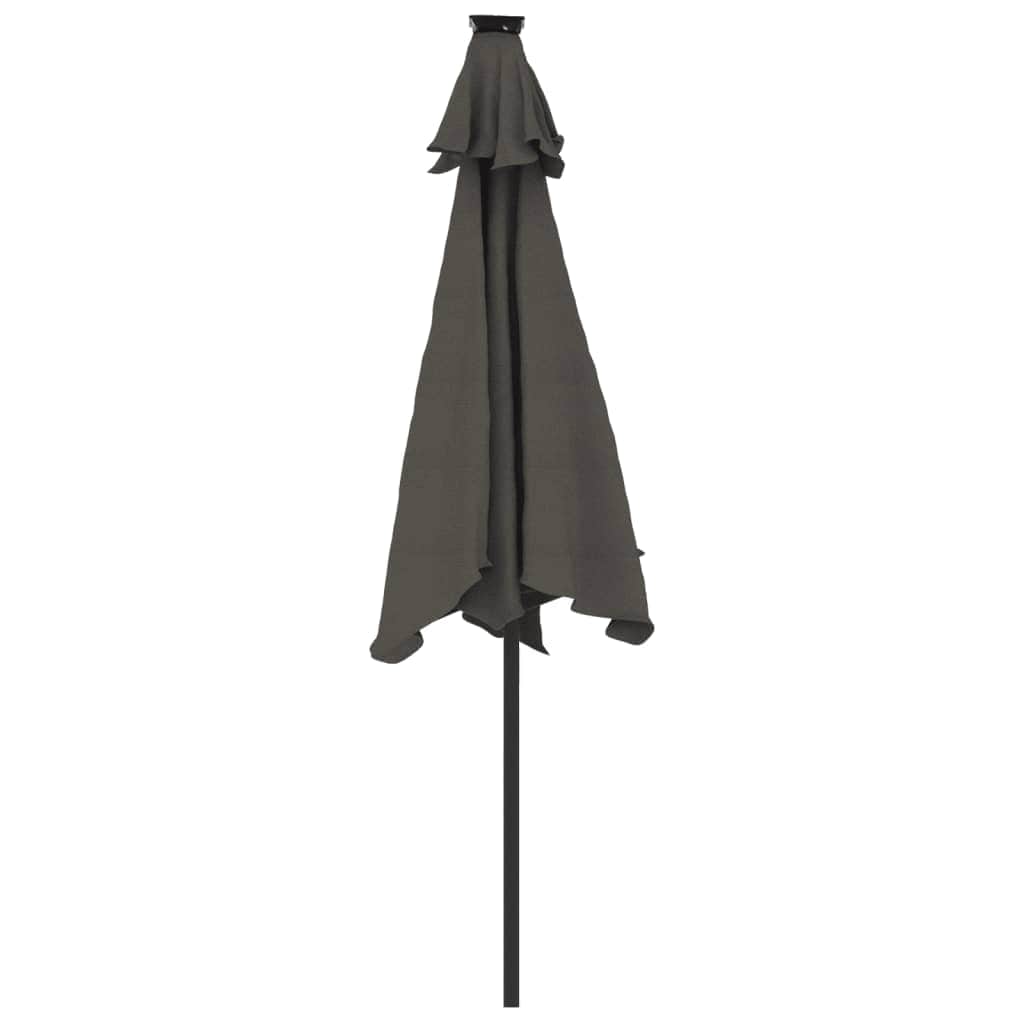 Garden Parasol with LEDs and Steel Pole Anthracite, Steel finish