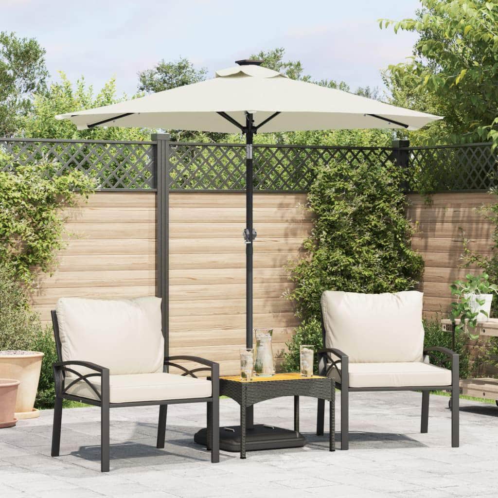 Steel finish - Garden Parasol with LEDs and Steel Pole Anthracite - photo 12