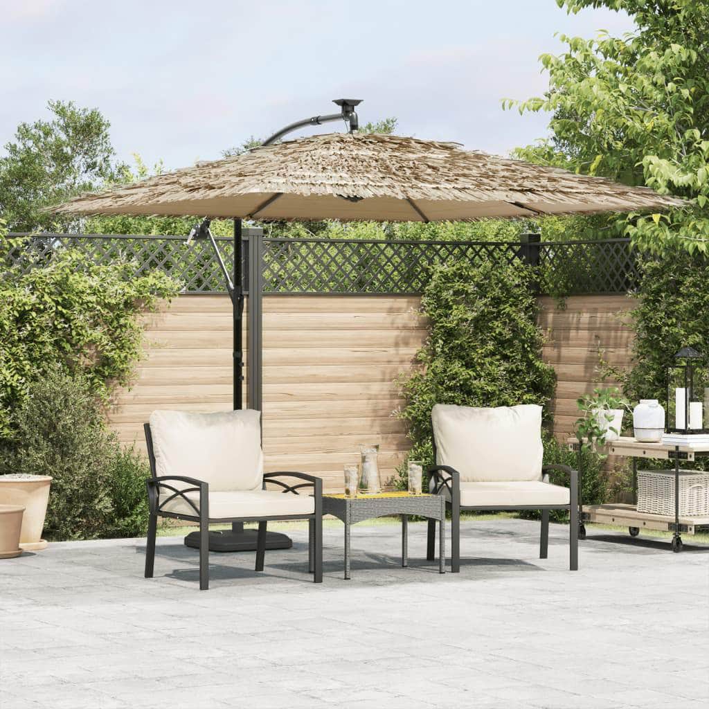 Garden Parasol with Steel Pole - Brown