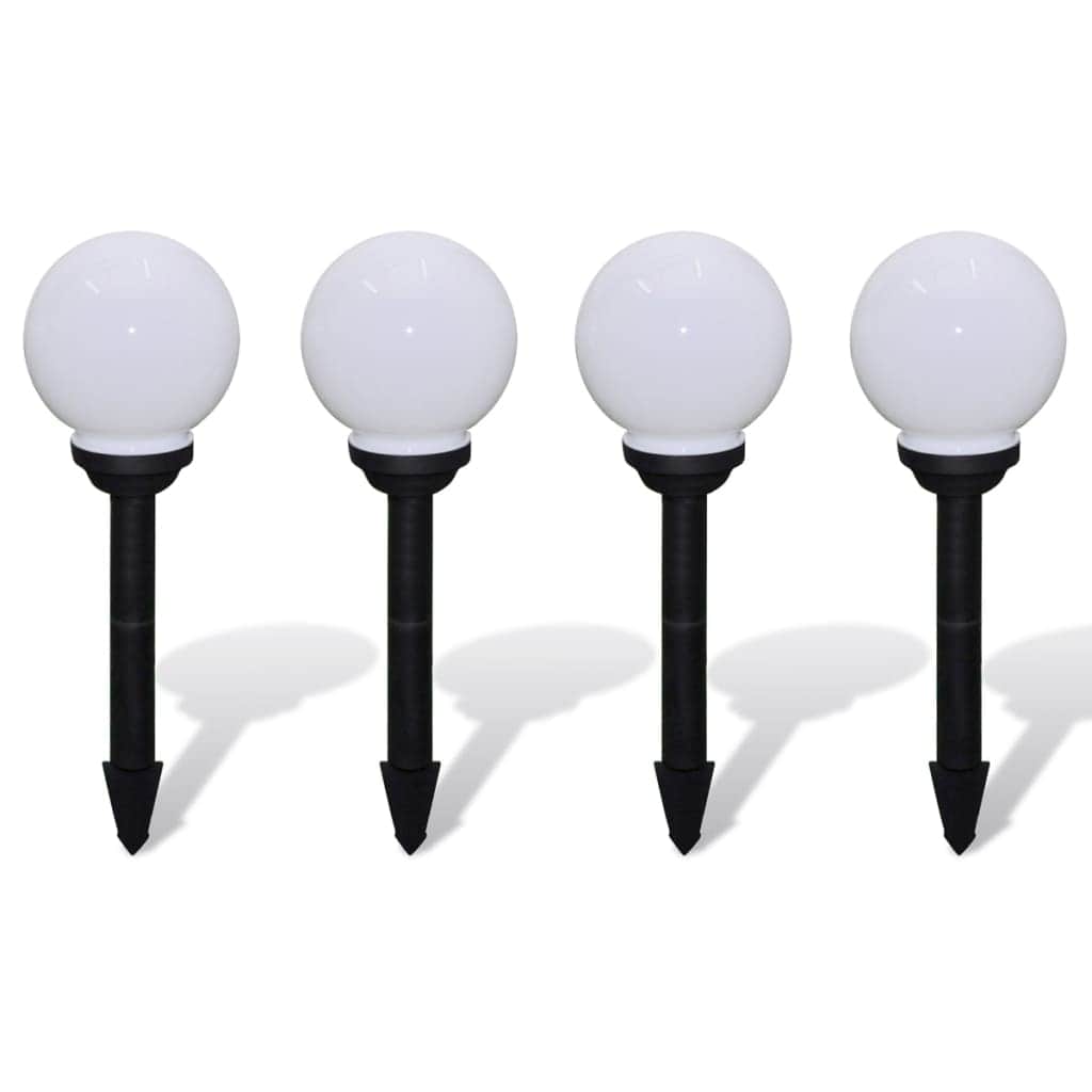 Garden Path Solar Ball Light LED 15cm 4pcs with Ground Spike