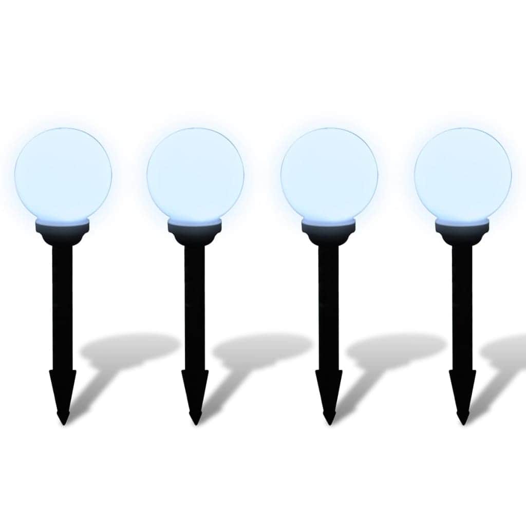 Garden Path Solar Ball Light LED 15cm 4pcs with Ground Spike