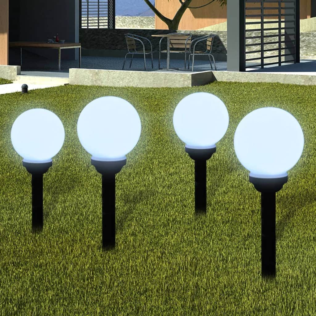 Garden Path Solar Ball Light LED 15cm 4pcs with Ground Spike - Simple deals
