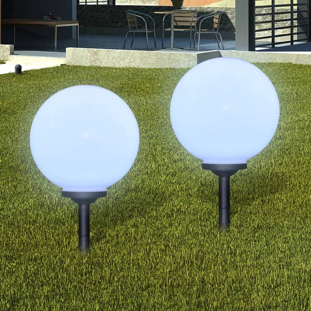 Garden Path Solar Ball Light LED 30cm 2pcs with Ground Spike - Simple deals