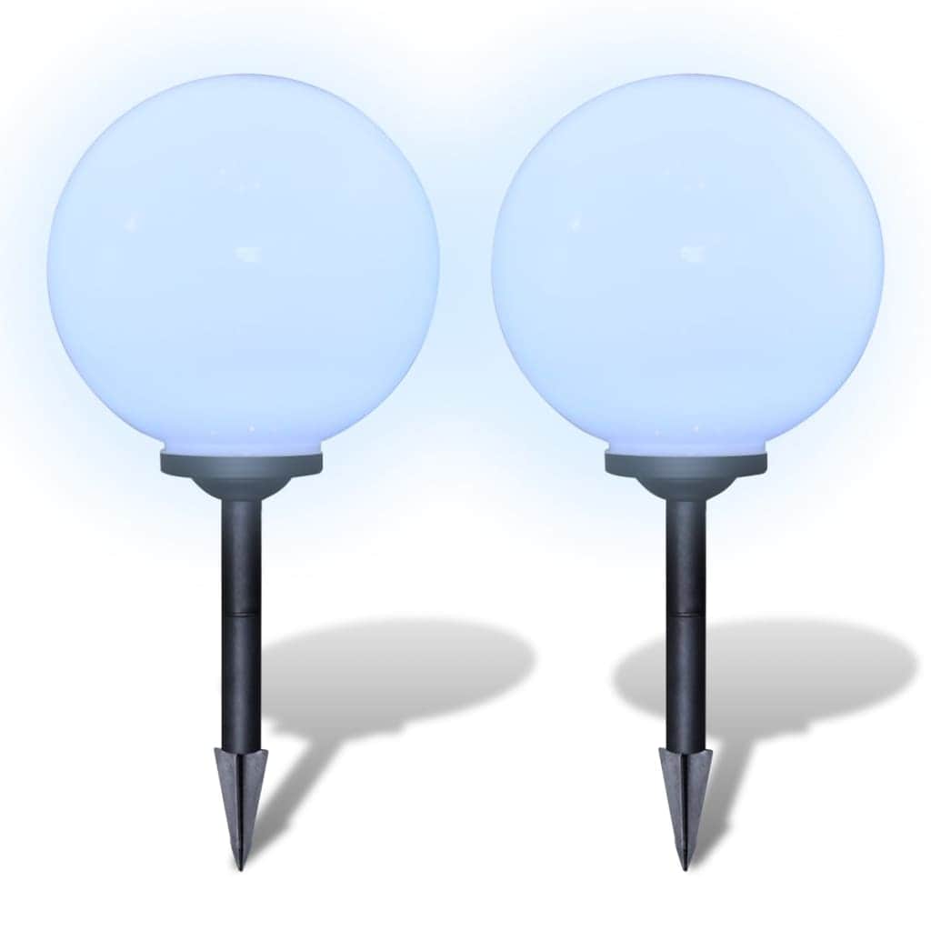 Garden Path Solar Ball Light LED 30cm 2pcs with Ground Spike - Simple deals