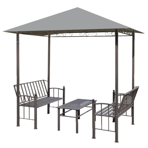 Garden Pavilion with Table and Benches Anthracite