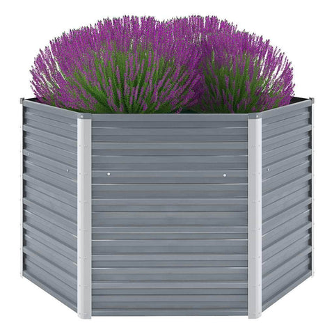Garden Planter Bed Galvanised Steel  Grey