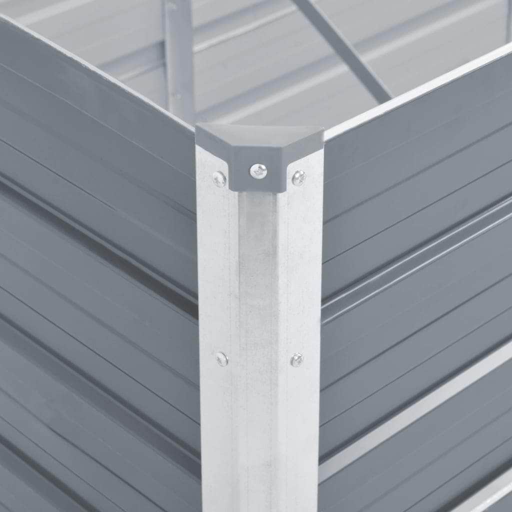 Garden Planter Bed Galvanised Steel  Grey