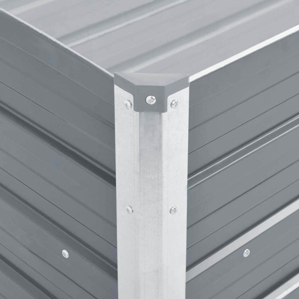 Garden Planter Bed Galvanised Steel Grey