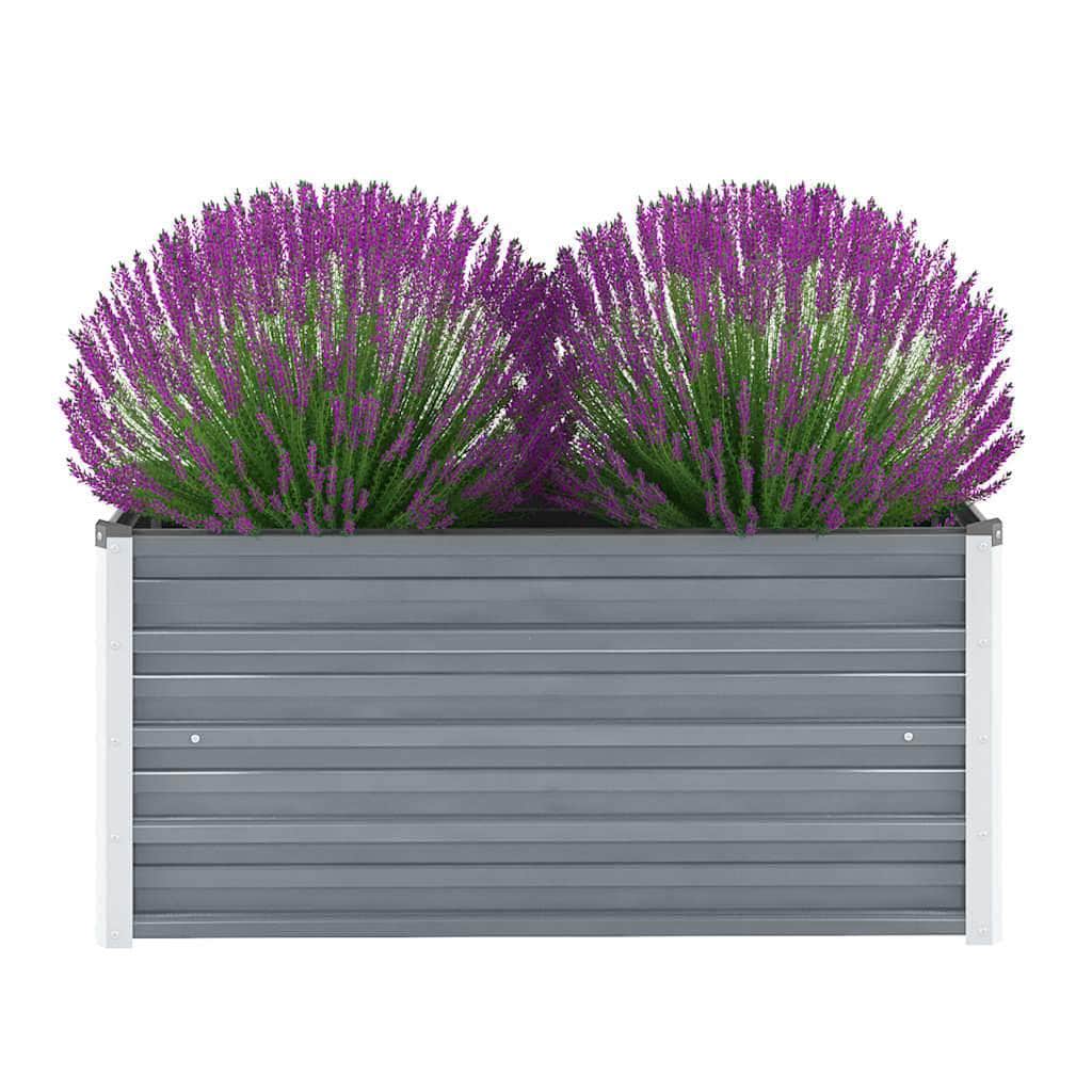 Garden Planter Bed Galvanised Steel Grey - Simple deals