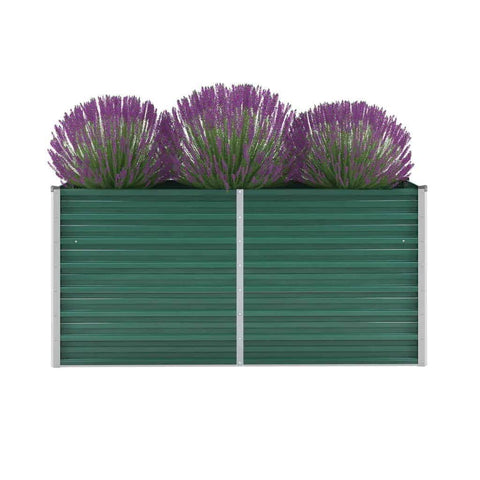 Garden Planter Galvanised Steel Green
