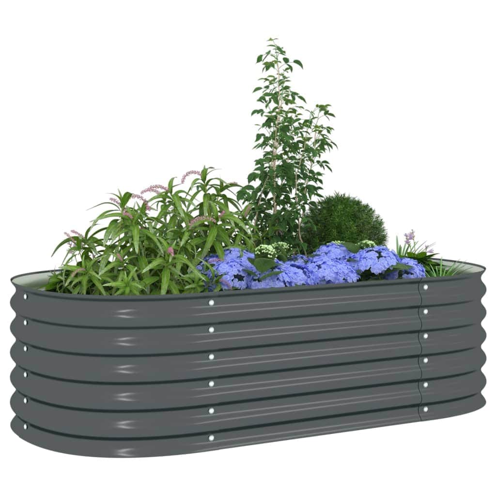 Garden Planter  Galvanised Steel Grey