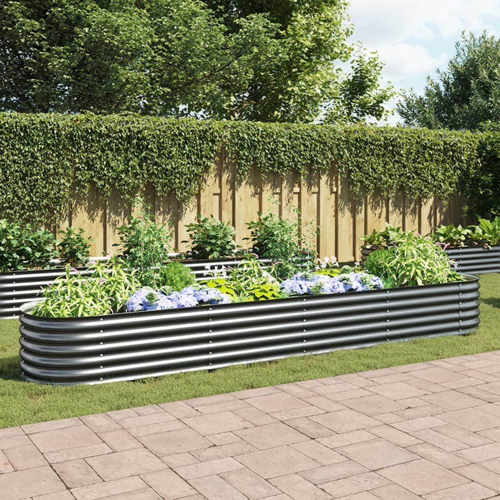 Garden Planter  Galvanised Steel, Grey