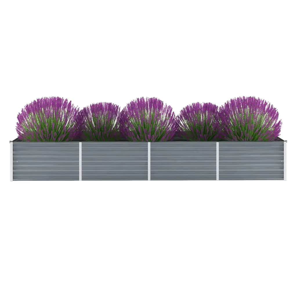 Garden Planter Galvanised Steel   Grey
