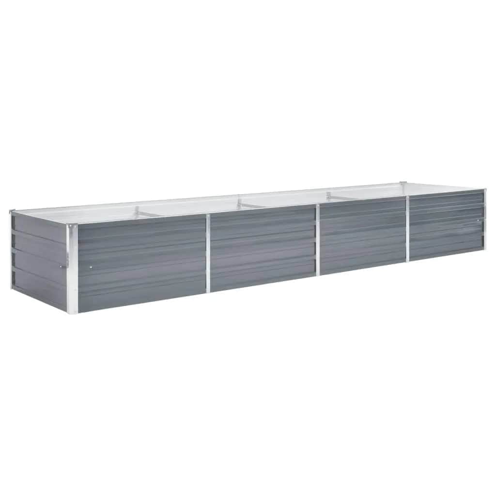 Garden Planter Galvanised Steel   Grey