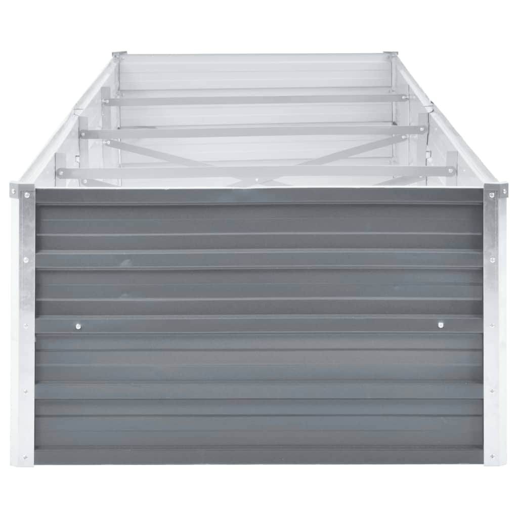 Garden Planter Galvanised Steel   Grey