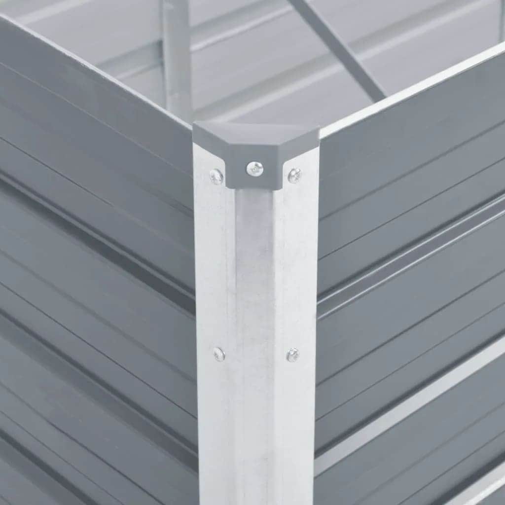 Garden Planter Galvanised Steel   Grey