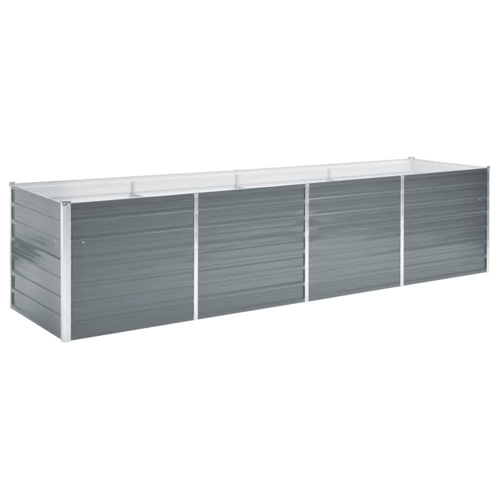 Garden Planter Galvanised Steel, Grey - Simple deals