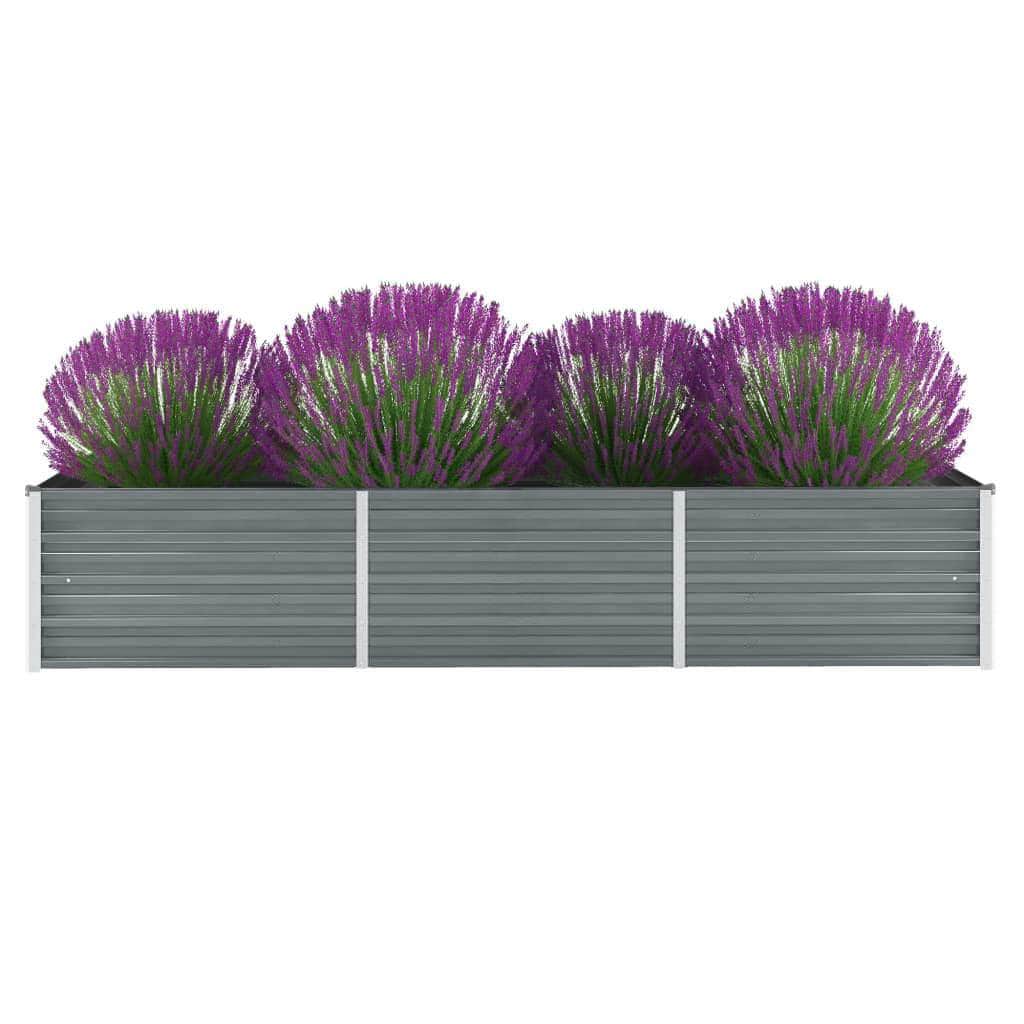 Garden Planter Galvanised Steel - Grey - Simple deals