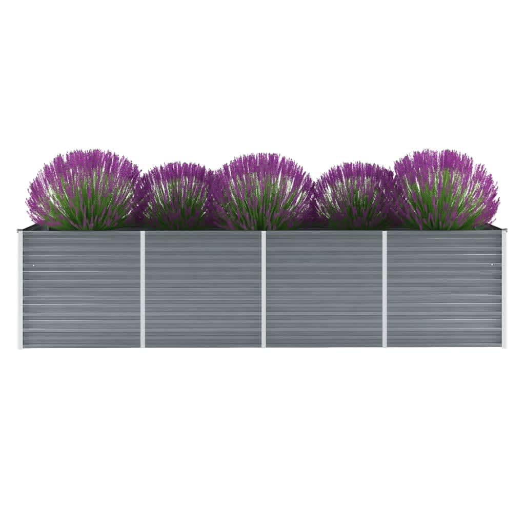 Garden Planter Galvanised Steel, Grey - Simple deals