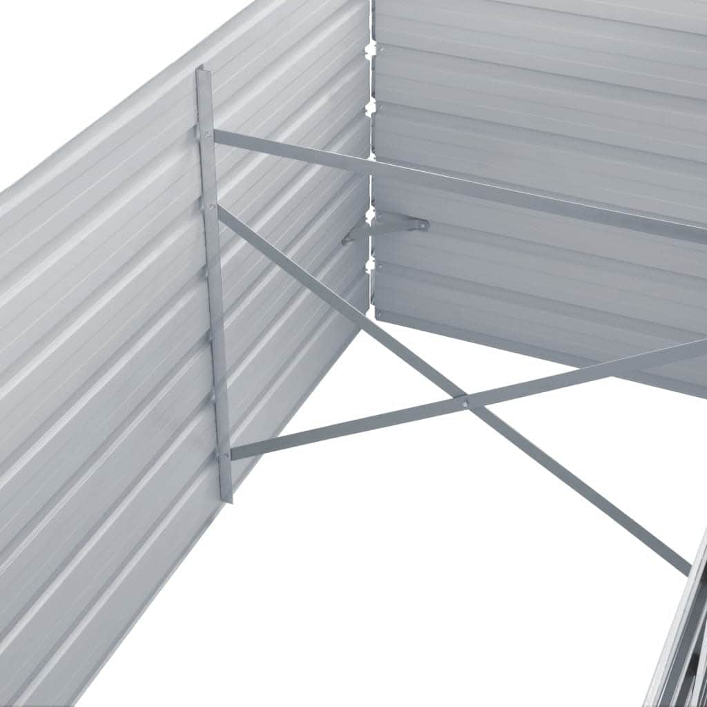 Garden Planter Galvanised Steel, Grey - Simple deals