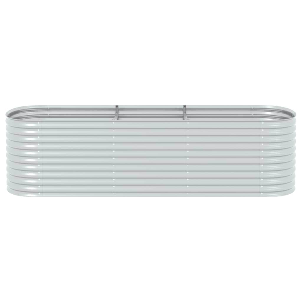 Garden Planter, Galvanised Steel Silver