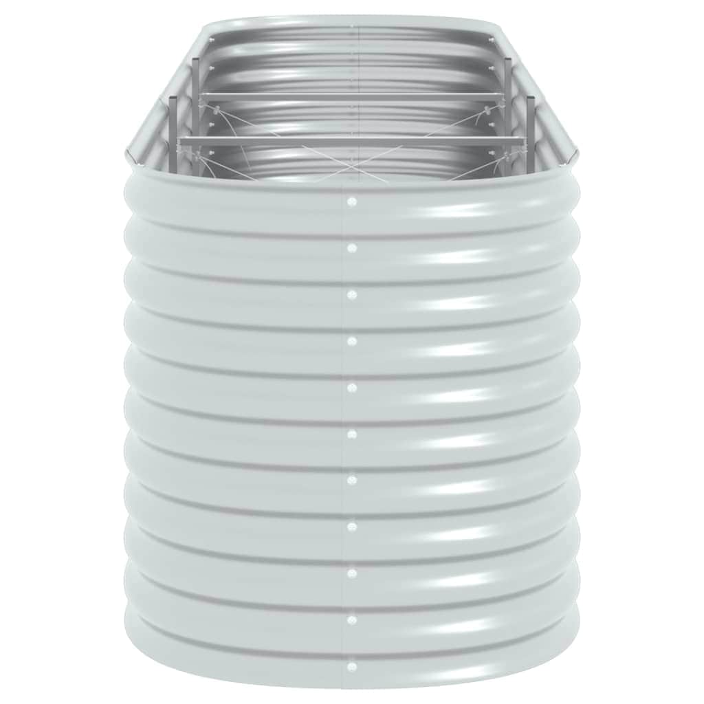 Garden Planter, Galvanised Steel Silver