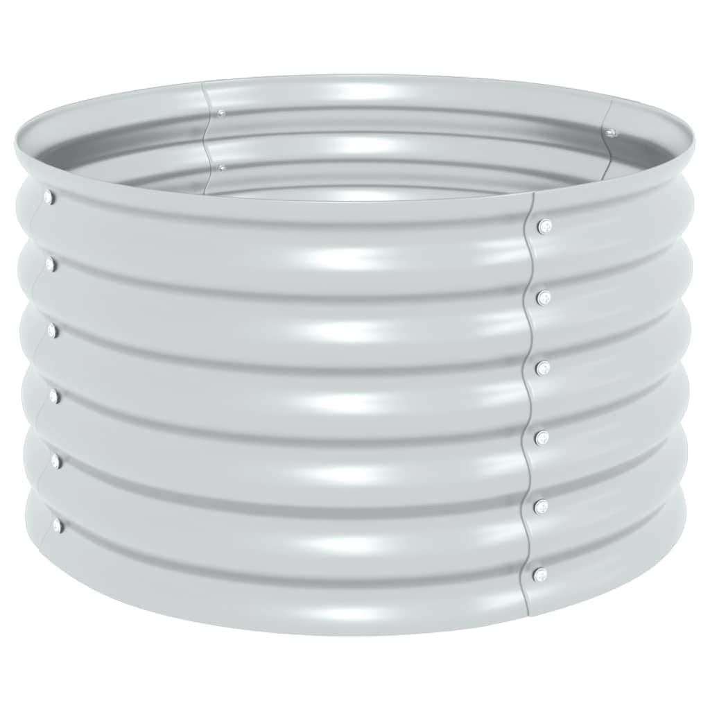 Garden Planter Galvanised Steel Silver
