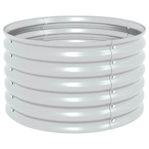 Garden Planter Galvanised Steel Silver