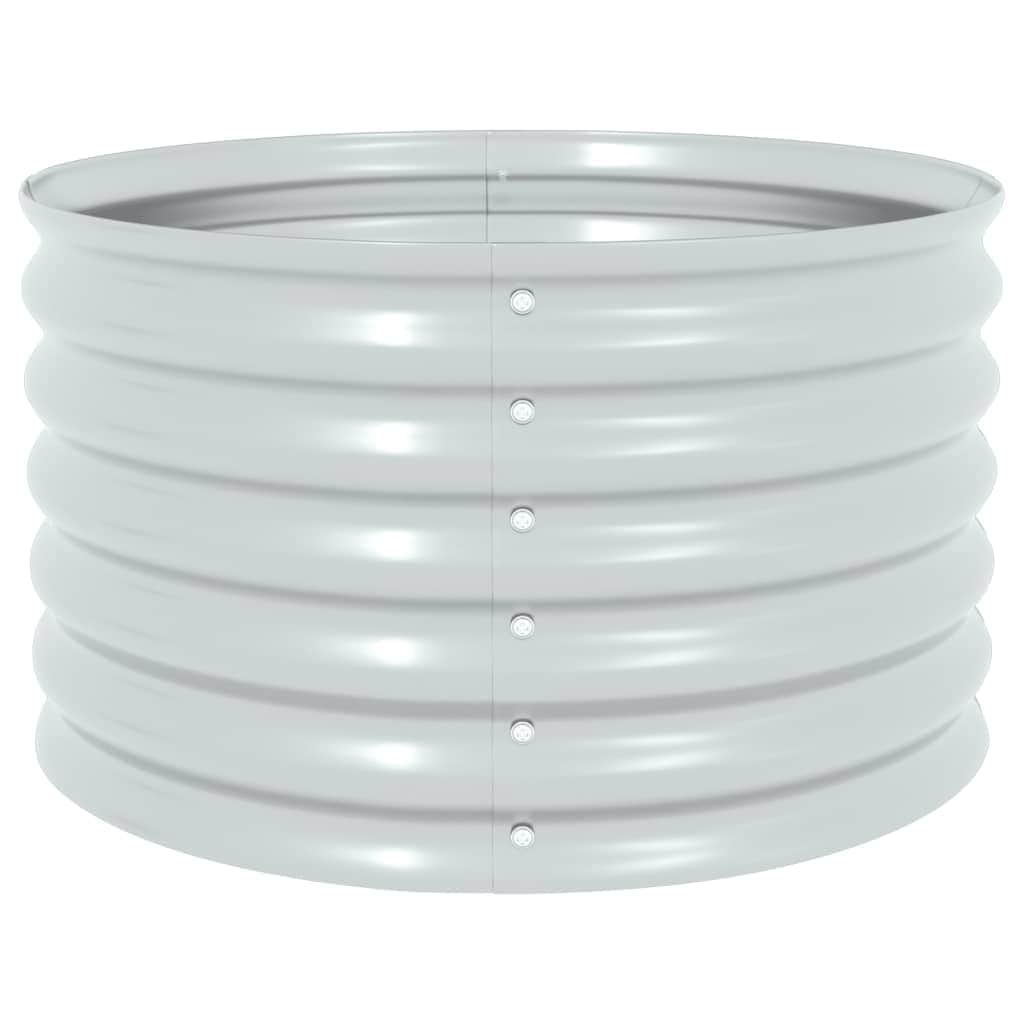 Garden Planter Galvanised Steel Silver