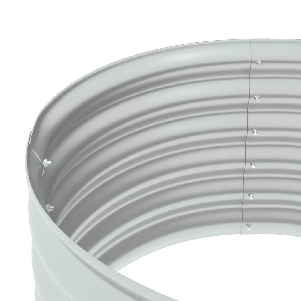 Garden Planter Galvanised Steel Silver