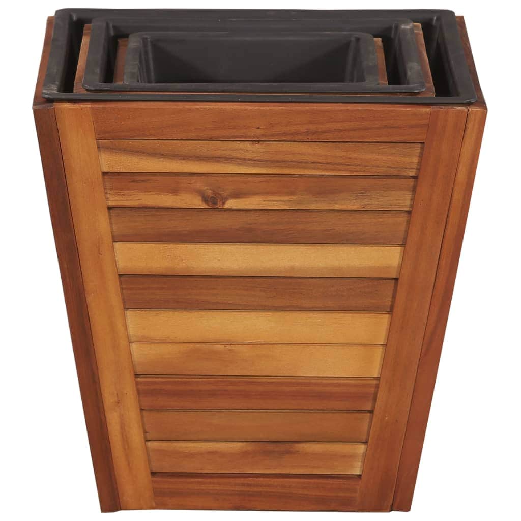 Garden Planter Set 3 Pieces Square Solid Acacia Wood - Simple deals