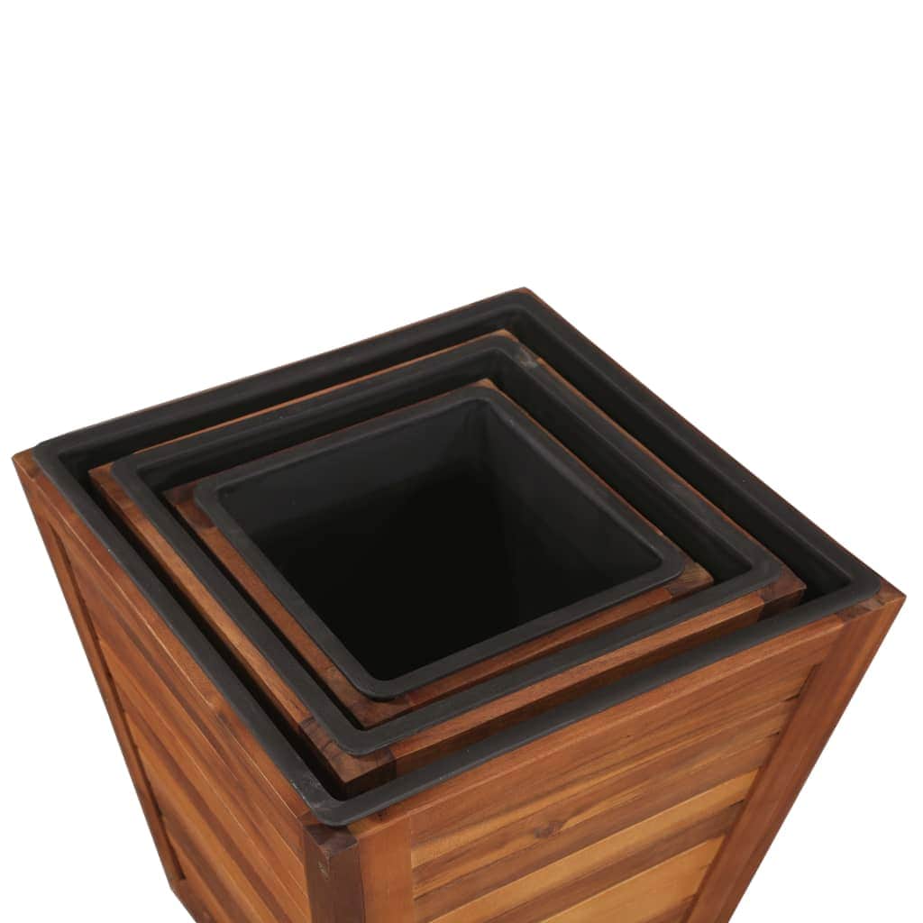 Garden Planter Set 3 Pieces Square Solid Acacia Wood - Simple deals