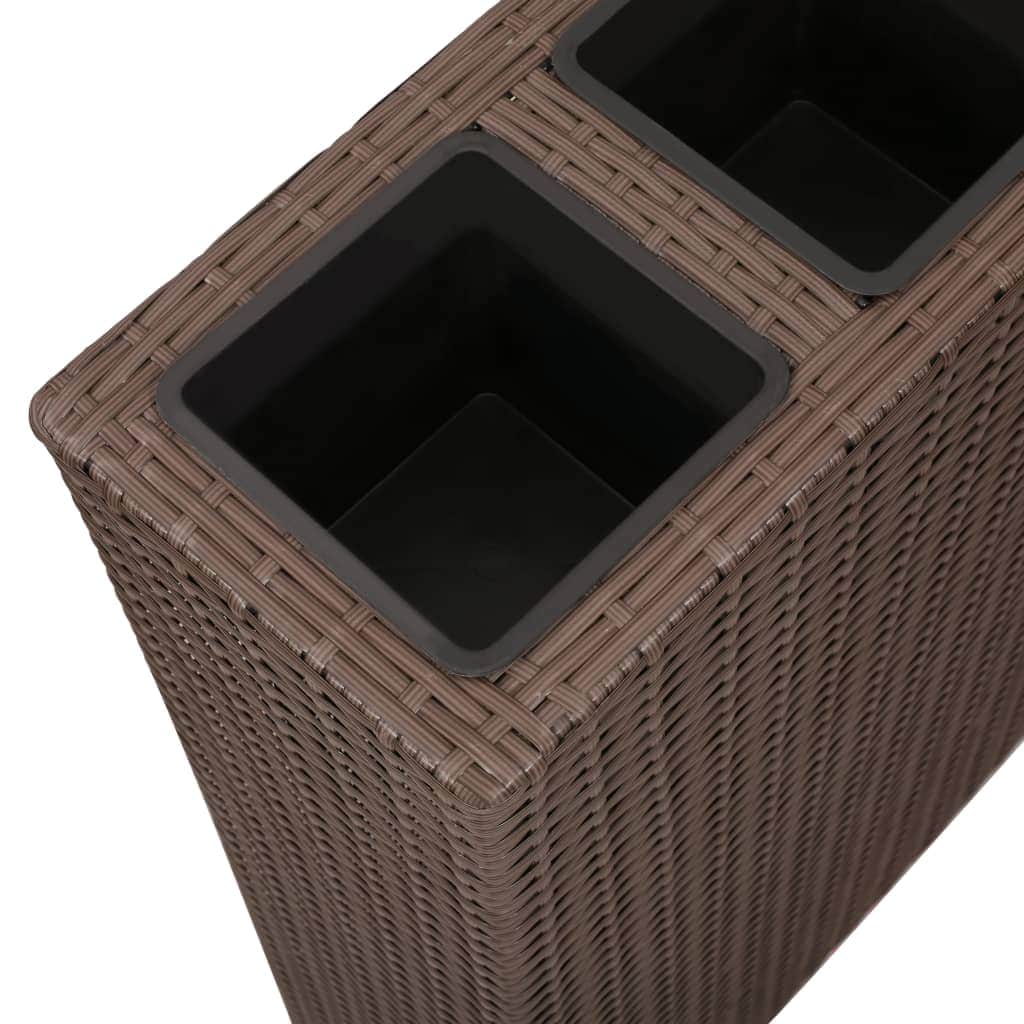 Garden Planter with 4 Pots 2 pcs Poly Rattan Brown