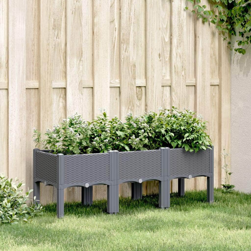 Garden Planter with Legs Grey