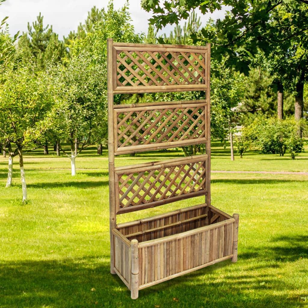 Garden Planter with Trellis Bamboo 70 cm - Simple deals