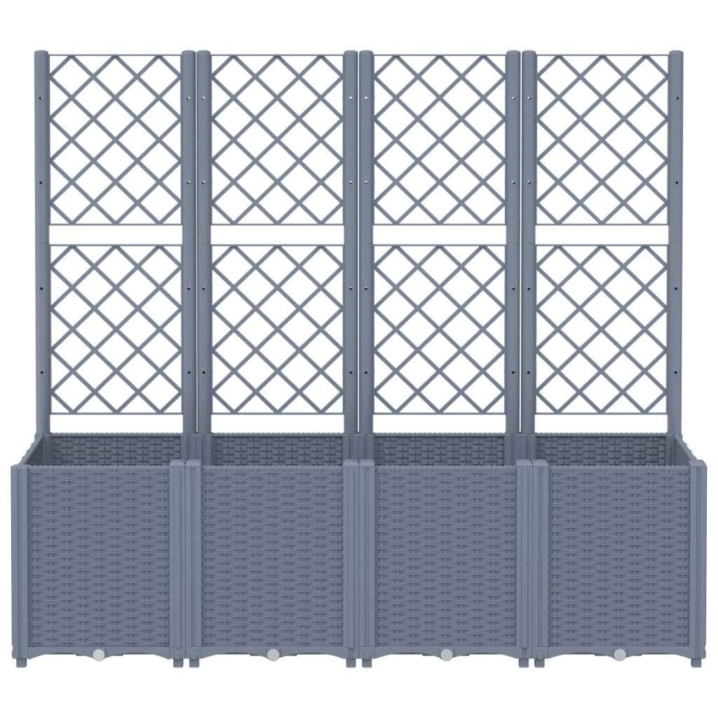 Garden Planter with Trellis - Grey